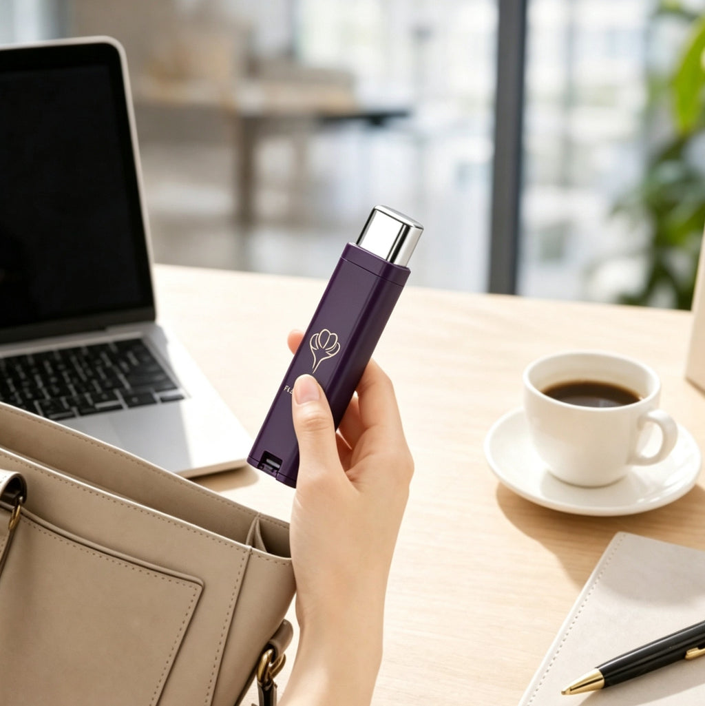 Portable floss case in an office setting