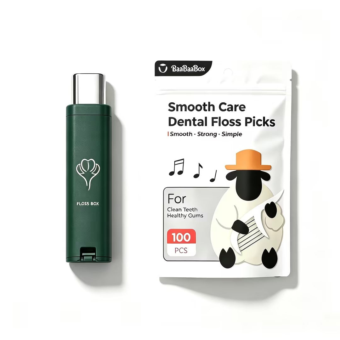 Green portable dental floss box
