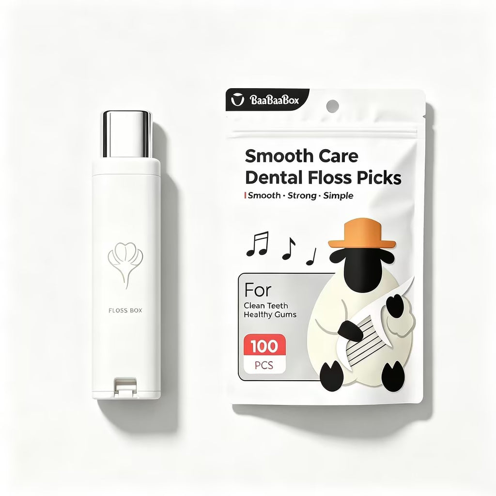 White portable dental floss box