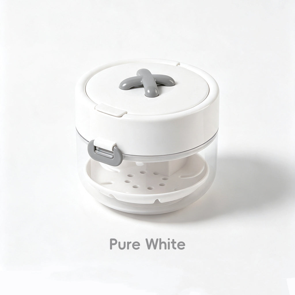 3-in-1 Portable Retainer Cleaning and Storage Case - White