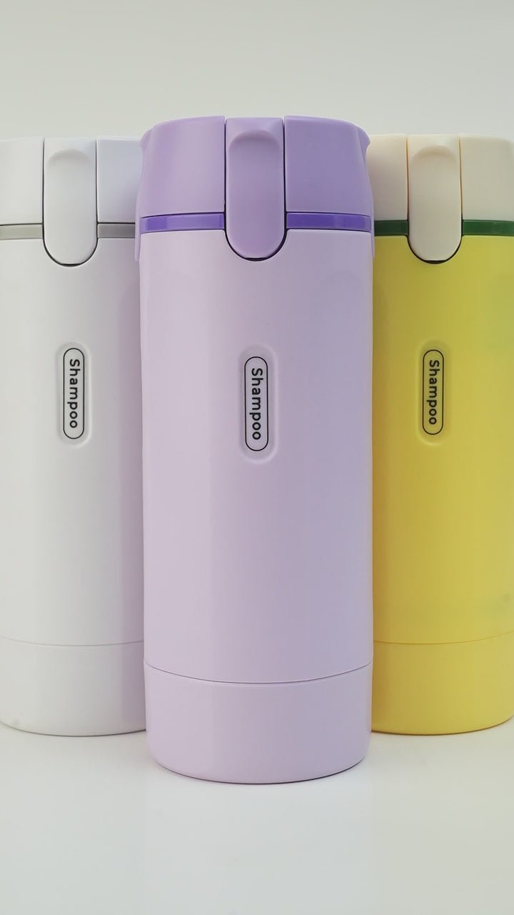 NONOLADY Mauve 4-in-1 travel bottle demonstration